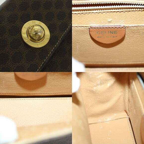 CELINE Macadam Canvas Hand Bag Pvc Brown - Picture 11 of 12
